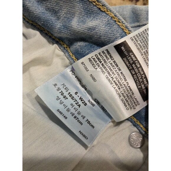 Levi's Denizen Mid Rise Boyfriend Jeans Distressed Raw Hem Denim Size 6 Pants - Picture 12 of 16